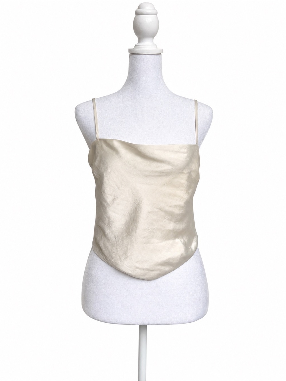Aritzia Sunday Best Elektra Ivory Handkerchief Tie Back Camisole Top Size M